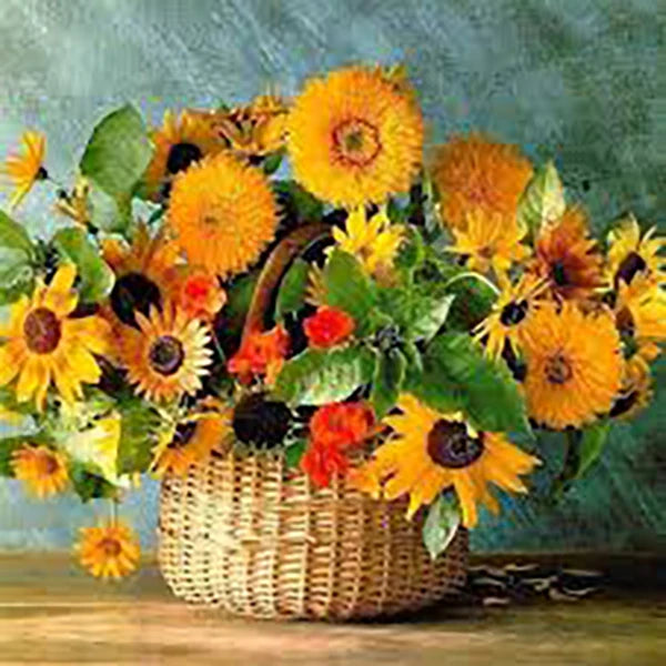 HOMFUN Full Square/Round Drill 5D DIY Diamond Painting ‘’Sunflower basket" 3D Embroidery Cross Stitch 5D Home Decor Gift